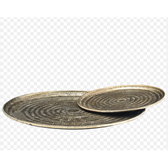 Plateau en aluminium doré grand modèle