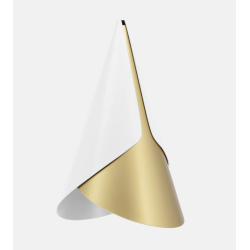 Abat-jour CORNET white brass blanc et doré