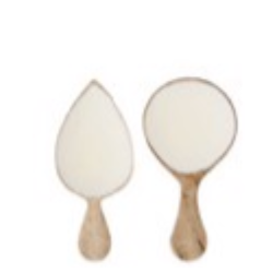 Cuillères décoratives en bois de manguier blanches