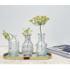 Set de 3 vases sur plateau miroir