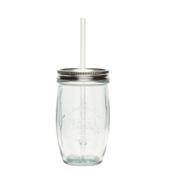 Verre avec couvercle et paille