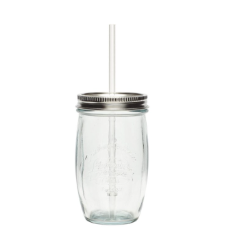 Verre avec couvercle et paille