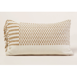 Coussin FARIK ivoire et sépia