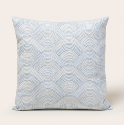 Coussin KAMARI blanc et ciel Coussin KAMARI blanc et ciel