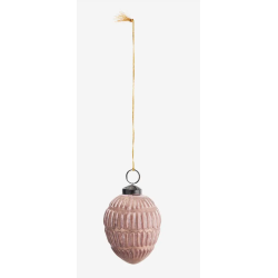 Boule de Noël rose pomme de pin