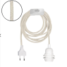 Suspension douille baladeuse blanche câble blanc