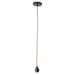 Rosace douille noire câble corde