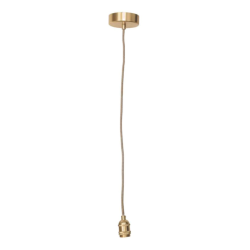 Rosace douille dorée 110cm  câble corde naturelle