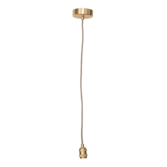 Rosace douille dorée 110cm  câble corde naturelle