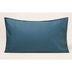 Lot de 2 taies d'oreiller BVG bleu pétrole CARLINA 50 X 75