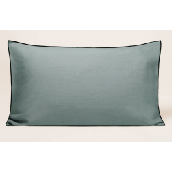 Lot de 2 taies d'oreiller V4G vert de gris CARLINA 50 X 75cm