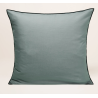 Lot de 2 taies d'oreiller V4G vert de gris CARLINA 65 X 65cm