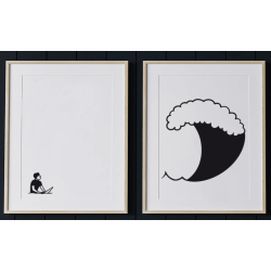 Duo d'affiches encadrées SURF NAZARETH