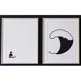 Duo d'affiches encadrées SURF NAZARETH
