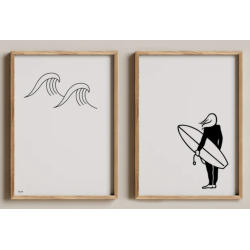 Duo d'affiches encadrées SURF