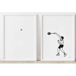 Duo d'affiches encadrées BADMINTON