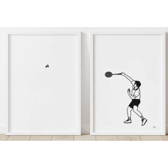 Duo d'affiches encadrées BADMINTON