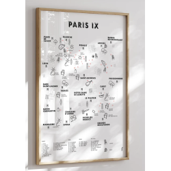 Affiche QUARTIER PARISIENS encadrée