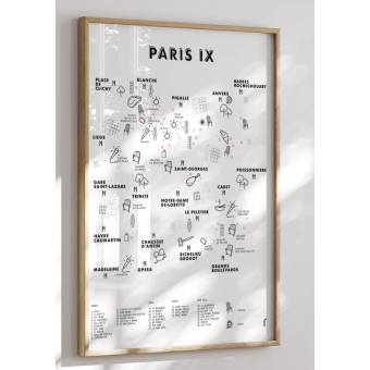 Affiche QUARTIER PARISIENS encadrée