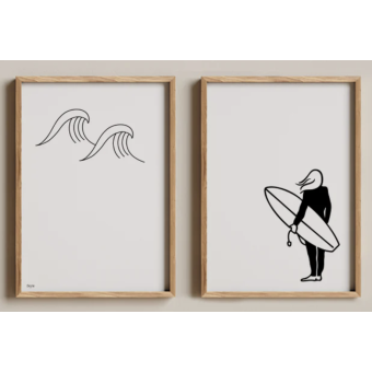 Affiches en duo Surfeur sans cadre FERE