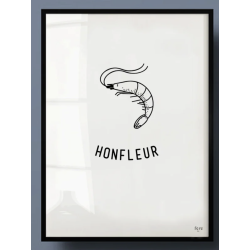 Affiche ville Honfleur avec cadre