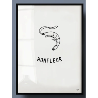 Affiche ville Honfleur avec cadre