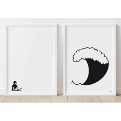 Affiches en duo Surfeur droit