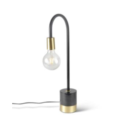 Lampe DROP en marbre noir et laiton