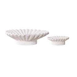 Bougeoirs en ciment blanc (set de 2)