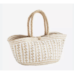 Panier en osier naturel/blanc