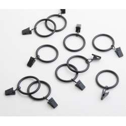Anneaux pinces noirs Dia 3,5 (set de 10)