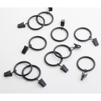 Anneaux pinces noirs Dia 3,5 (set de 10)