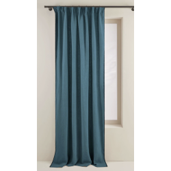 Rideau NINO indigo et feston noir 135x280