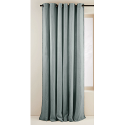 Rideau NINO vert de gris feston noir 135x280