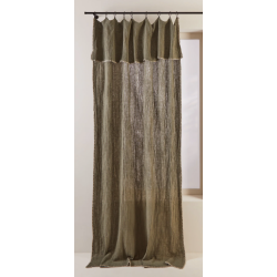 Rideau LALITA naturel et kaki 140x280