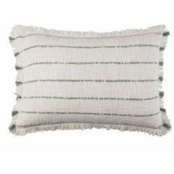 Coussin TAHA ivoire et vert