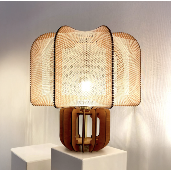 Lampe sur pied MULJEE H 40 cm tressage Croisé avec pieds multi-arcs
