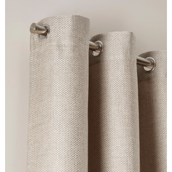 Rideau à oeillets thermique COCONUT couleur osier L 350 X H 277 cm
