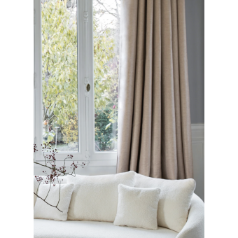Rideau à oeillets thermique COCONUT couleur osier L 350 X H 277 cm