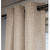 Rideau à oeillets doublé occultant COCONUT couleur osier L 200 X H 277 cm