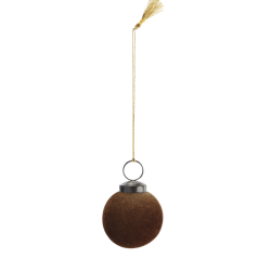 Boules de Noël en velours marron
