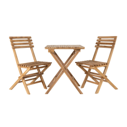 Table CUENCA et ses 2 chaises en bois