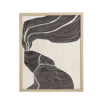 Toile VENTO encadrée avec verre - canvas/bois