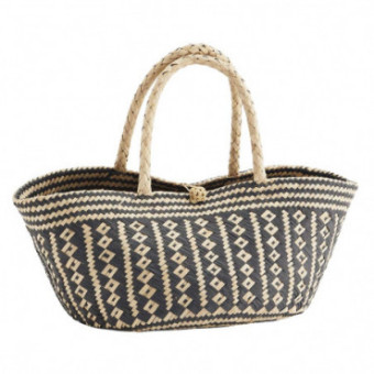 Panier en osier naturel/noir