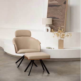Fauteuil et repose pied FRIE