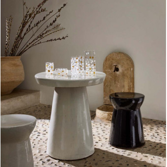 Tabouret YIXING en céramique blanche