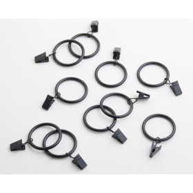 Lot de 10 anneaux pince ALMA noir mat