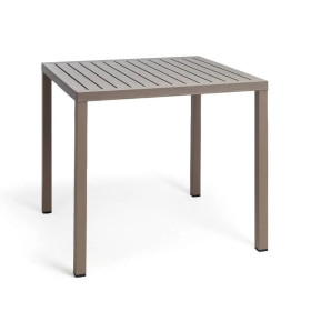 Table CUBE 80 x 80 cm Aluminium et polypropylène