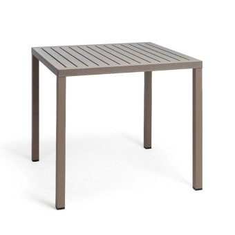 Table CUBE 80 x 80 cm Aluminium et polypropylène