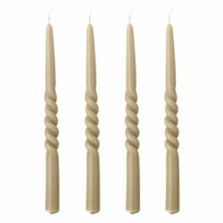 Bougies torsadées beige 30cm